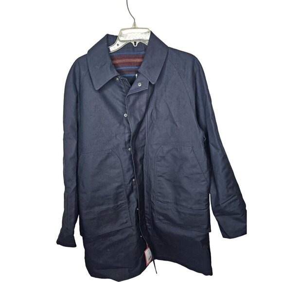 New with Tags Mens Thomas Pink Shirtmaker London 100% Cotton Navy Coat SZ S